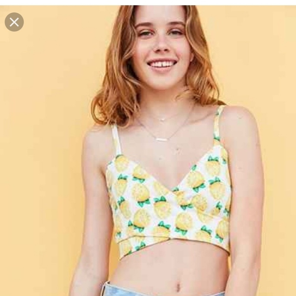 Lemon Print Crop Top